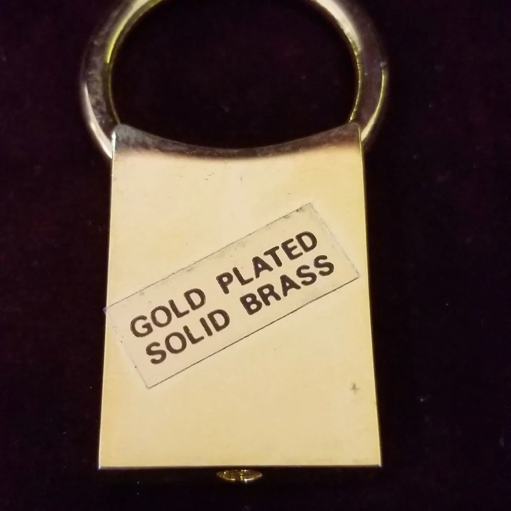Vintage 90's Gold Plated Solid Brass Keychain - Al